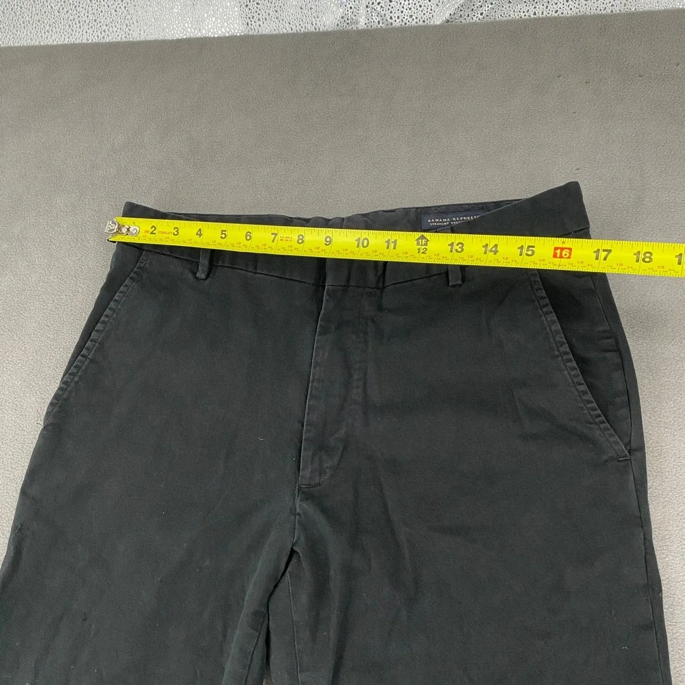 Banana Republic Straight Dress Chino Mens 35/34 Black Cotton Stretch Pants 6253